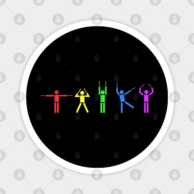 Taiko People rainbow Magnet by Austin Taiko